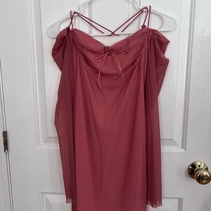 Elegant Pink Spaghetti Strap Dress
